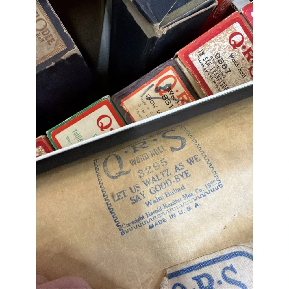 Player Word Song Piano Rolls Music Piano Scrolls (Lot of 22) QRS Melodee